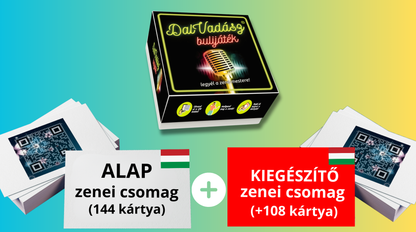 Dalvadász bulijáték magyar zenékkel - KLASSZIKUS tavaszi Csomag (Alap csomag 144 kártya + 108 kiegészítő kártya)